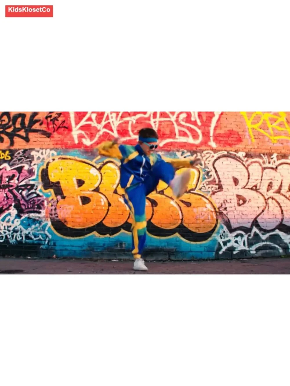 80s 90s Retro Tracksuit Costume for Boys, 3-Piece with Headband, Hip Hop Dance
